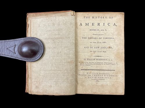 Robertson "The History of America Books IX and X Virginia New England 1800