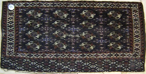 Baluch mat, 4' x 2'6", together with a Turkoman, 4