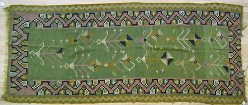 Semi-antique Kilim long rug, 10' x 4'1".