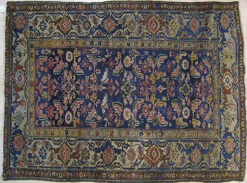 Two Hamadan throw rugs, ca. 1930, 5'8" x 4'4" and'
