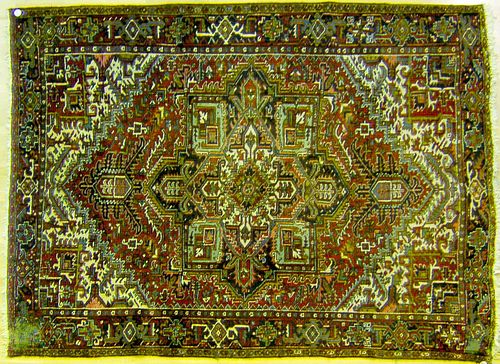 Semi-antique roomsize Heriz rug, 11'5" x 9'.