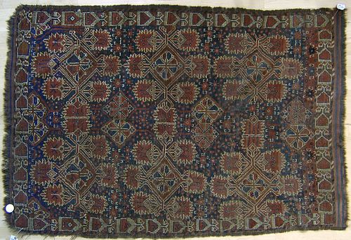 Afghan throw rug, ca. 1910, 6'3" x 4'4".
