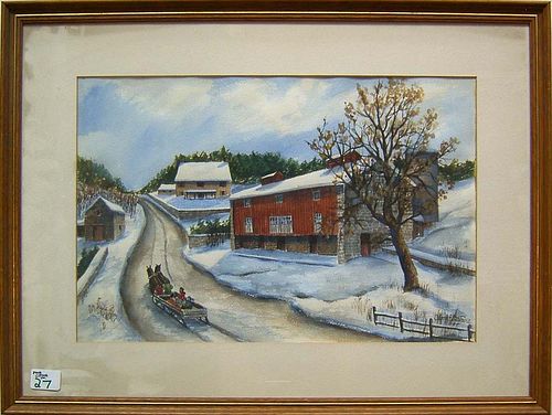 Two American watercolor landscapes, 20th c., signe