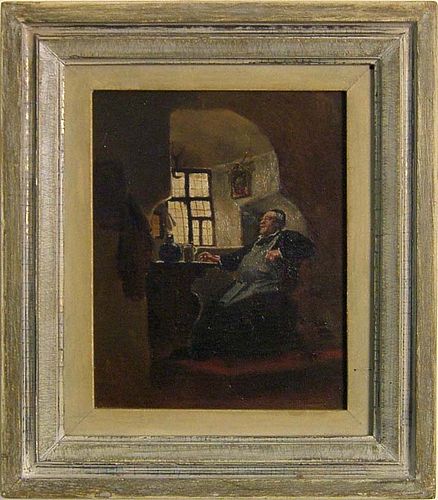 A. Ernst, 19th c., oil on canvas interior scene, s