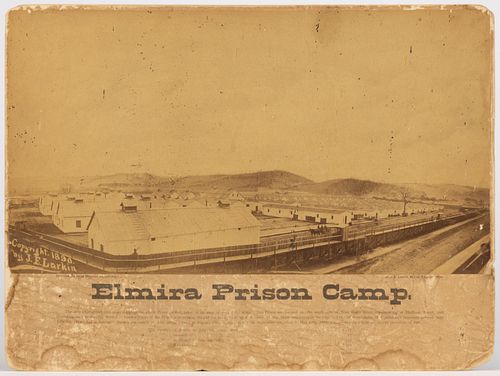 RARE ELMIRA, NEW YORK CIVIL WAR PRISON CAMP LARGE PHOTOGRAPH