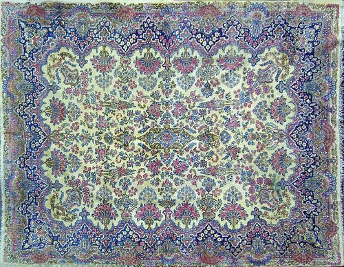 Roomsize Kirman rug, ca. 1930, with overall floral