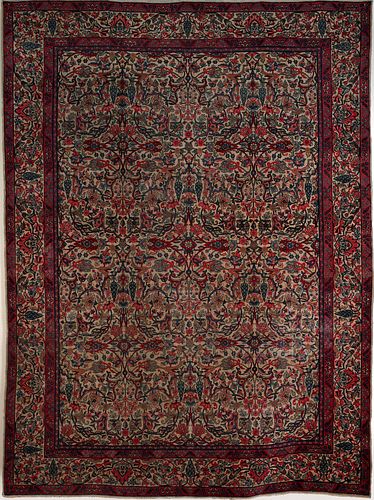 Roomsize Kirman, ca. 1915, with overall floral des