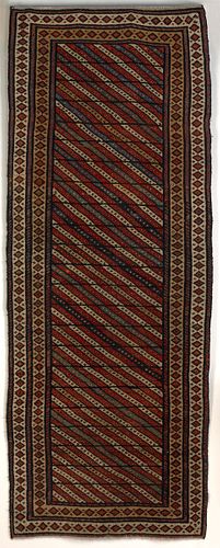 Persian runner, ca. 1920, with striped field and y