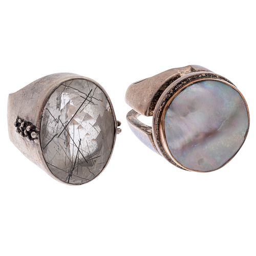 Collection of Two Sterling Silver Rings, Michael Dawkins