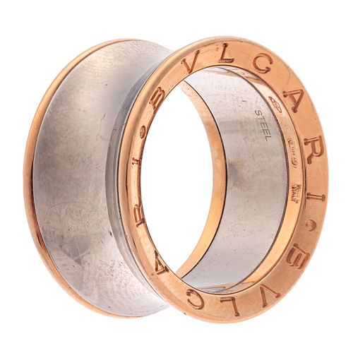 Bvlgari B.Zero1, 18k Rose Gold, Steel Ring