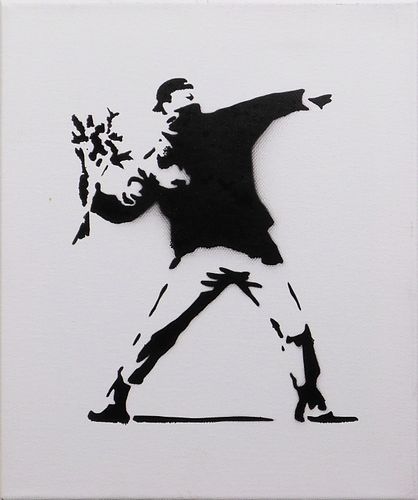Bristish Street Art:  Rage, The Flower Thrower