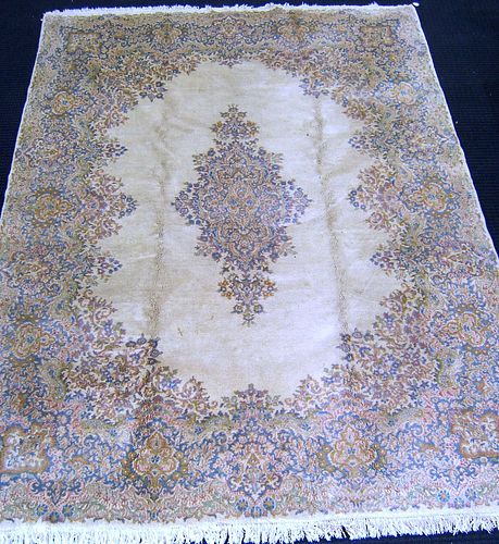 Semi-antique roomsize Kirman rug, 12' x 8'8", toge