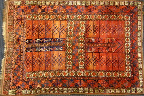 Karadja throw rug, ca. 1920, together with a Hamad