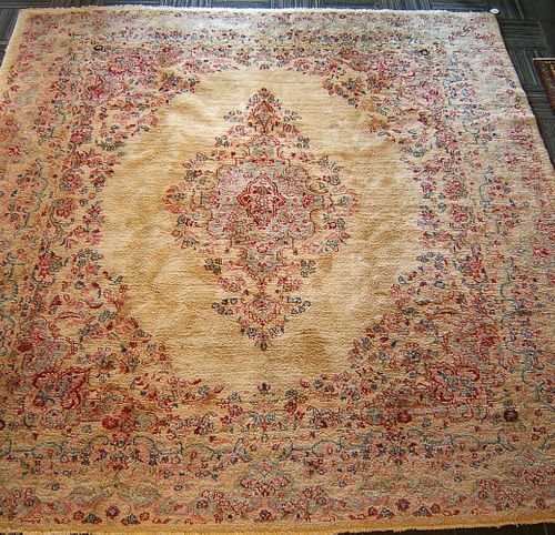 Semi antique Kirman rug, 9'10" x 8'7".