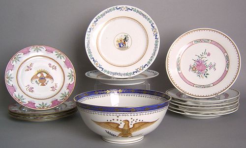 Contemporary export porcelain to include 12 plates