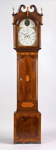 Important New Jersey Federal mahogany tall case cl