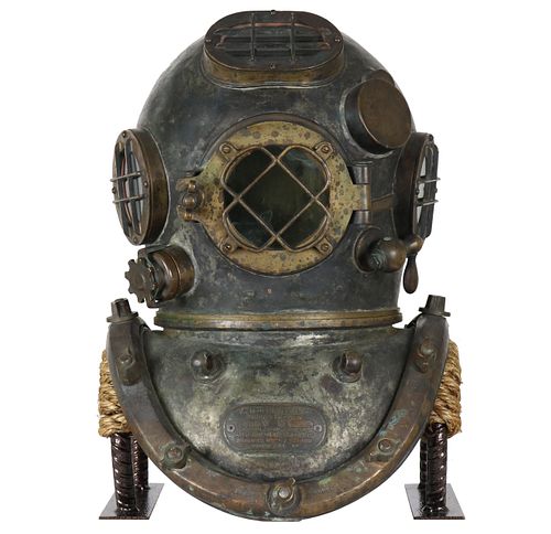 28th US Navy Mark V Diving Helmet Made A. Schrader Son 1917