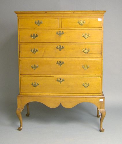 New England birch chest of frame, ca. 1760, 55 1/2