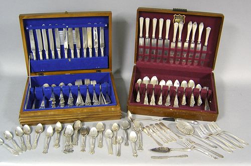 Miscellaneous sterling silver flatware with 2 case