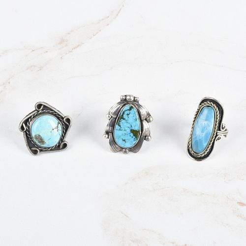 Turquoise and Silver Rings