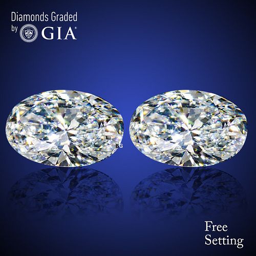 4.01 carat diamond pair, Oval cut Diamonds GIA Graded 1) 2.00 ct, Color J, IF 2) 2.01 ct, Color I, VVS1. Appraised Value: $88,200 