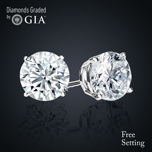 6.07 carat diamond pair, Round cut Diamonds GIA Graded 1) 3.01 ct, Color D, VVS2 2) 3.06 ct, Color D, VVS2. Appraised Value: $728,400 