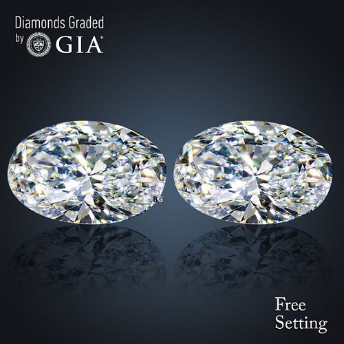 4.40 carat diamond pair, Oval cut Diamonds GIA Graded 1) 2.20 ct, Color I, VVS1 2) 2.20 ct, Color I, VVS1. Appraised Value: $110,800 