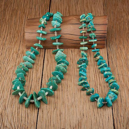 Pueblo Turquoise Nugget and Heishi Necklaces