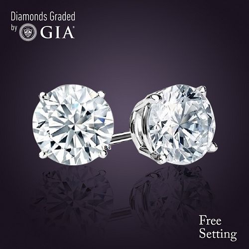 6.40 carat diamond pair, Round cut Diamonds GIA Graded 1) 3.20 ct, Color D, VS2 2) 3.20 ct, Color E, VS2. Appraised Value: $504,000 