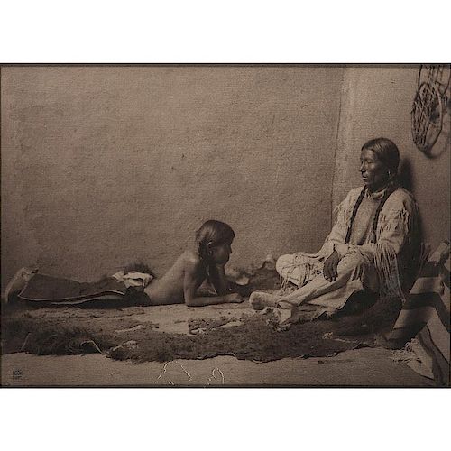 Carl Moon (American, 1879-1948) Photogravure, A Tale of the Tribe
