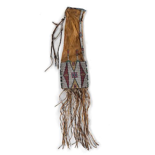 Plains Beaded Hide Tobacco Bag From the Collection of Jan Sorgenfrei, Ohio