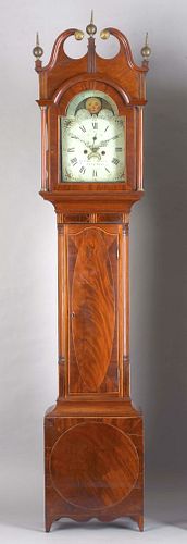 New Jersey Federal mahogany tall case clock, ca. 1