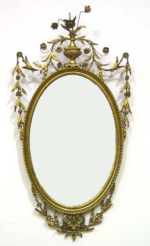 Federal style carved and giltwood mirror, ca. 1900