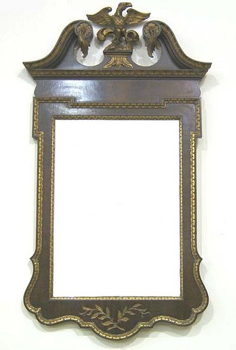 Carved and giltwood mahogany Constitution mirror,0