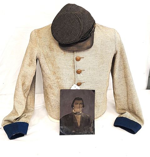 Attic Found C.S. Confederate Jacket/Hat and Photo