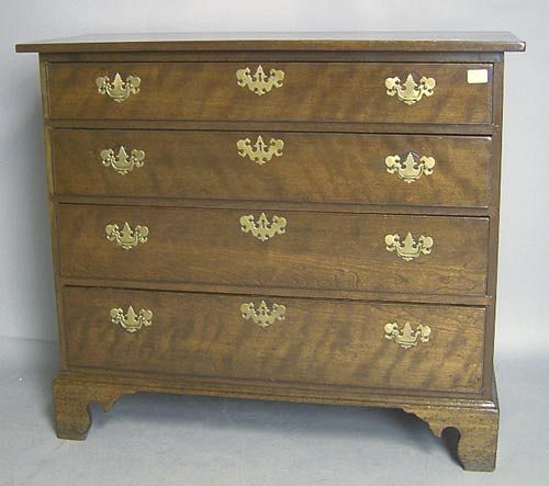 New England Federal birch chest of drawers, ca. 18