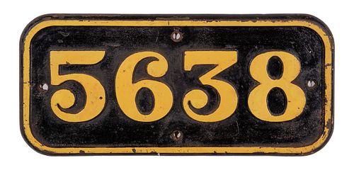 GWR Cast Iron Cabside Numberplate 5638 ex 5600 Class 0-6-2T