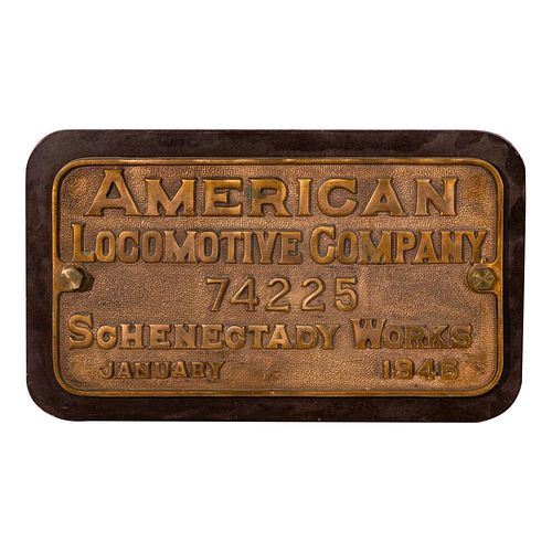 American Locomotive Co. Locomotive Worksplate