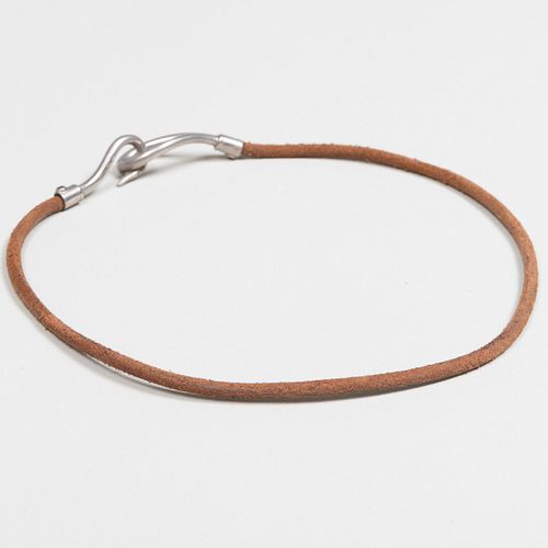 Hermes Silver and Leather Choker