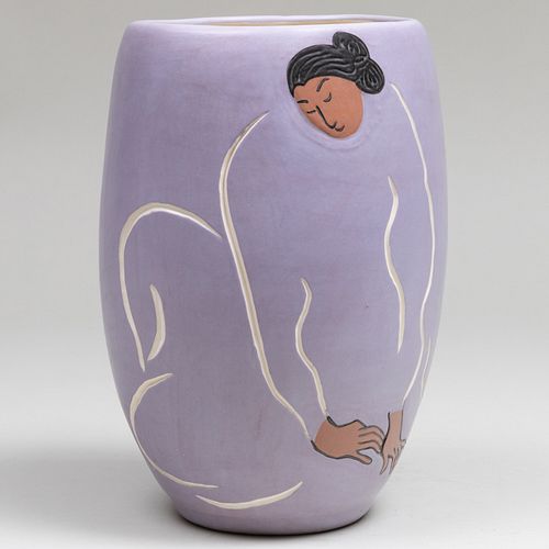 Rudolph Carl Gorman Purple Glazed Earthenware Vase