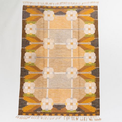 Swedish Flatweave Carpet, Monogrammed I.S. 