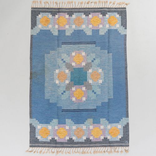 Swedish Flatweave Carpet, Monogrammed I.S.