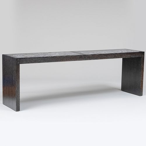 Christoper Knight Custom Cerused Oak and Marble Console Table