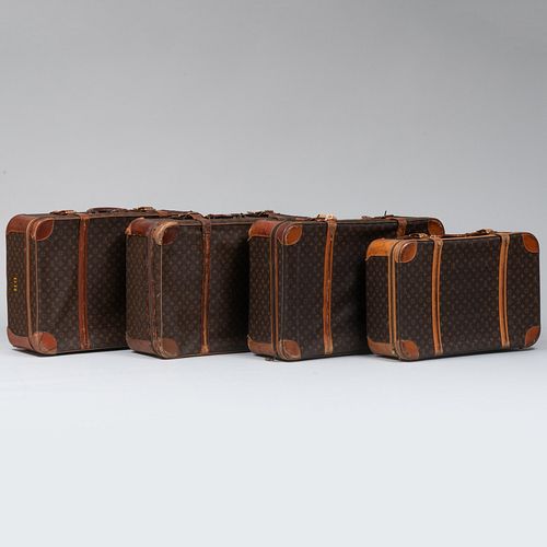 Group of Four Louis Vuitton Monogram Suitcases
