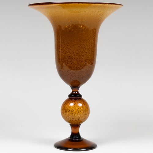 Murano Internally Decorated Glass Urn Form Vase