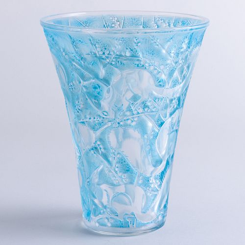 René Lalique Patinated Glass 'Senart' Vase