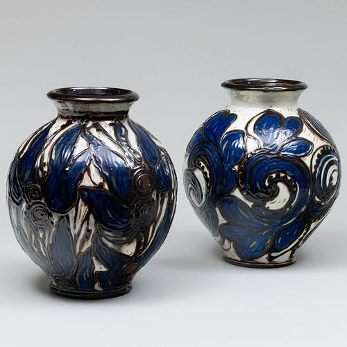 Pair of Herman Kahler Glazed Earthenware Vases
