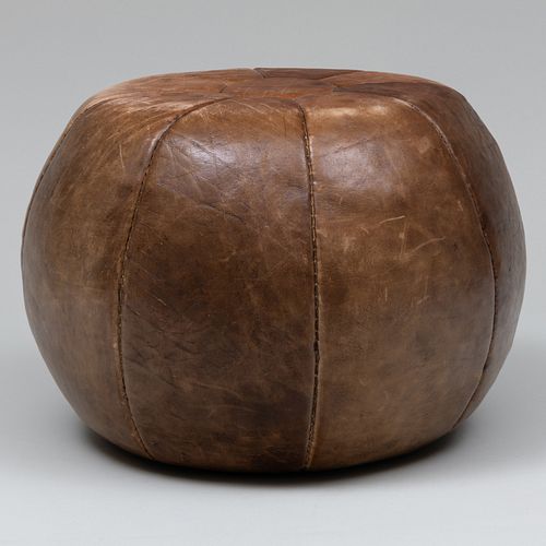 Modern Leather Upholstered Pouf