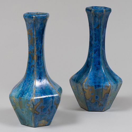 Pair of Pierrefonds Crystalline Glazed Pottery Vases