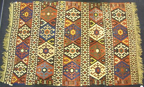 Kilim throw rug, ca. 1930, with overall geometrice